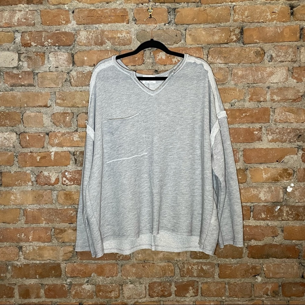 NWOT | Fantastic Fawn Grey Oversided Sweatshirt with Pocket - Medium